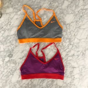 Bundle of Two Nike V Neck Sports Bra Sz S